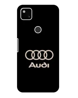 Чехол для Google Pixel 4a с картинкой «Audi — золотой логотип»