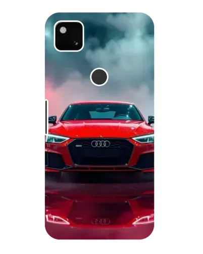 Чехол для Google Pixel 4a с картинкой «Audi RS — красный стиль»