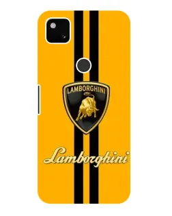 Чехол для Google Pixel 4a с картинкой «Lamborghini Stripe желтый»