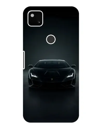 Чехол для Google Pixel 4a с картинкой «Черный Lamborghini Aventador»