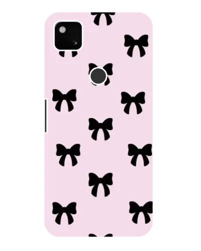 Чехол для Google Pixel 4a с картинкой «Черные банты Coquette»