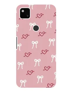 Чехол для Google Pixel 4a с картинкой «Сердца и банты»