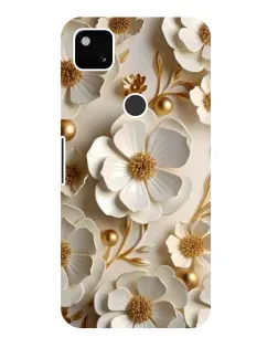 Чехол для Google Pixel 4a с картинкой «Белие бумажние  цвети»
