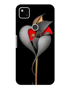 Чехол для Google Pixel 4a с картинкой «Серебряный фантазийный цветок»