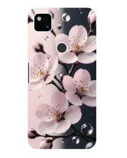 Чехол для Google Pixel 4a с картинкой «Нежная сакура и капли»