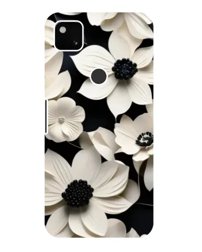 Чехол для Google Pixel 4a с картинкой «Объемные белые цветы»
