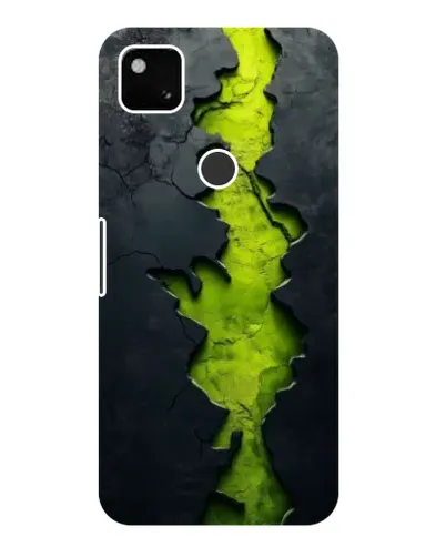 Чехол для Google Pixel 4a с картинкой «Салатовый разлом скалы»