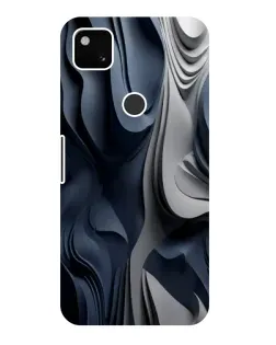 Чехол для Google Pixel 4a с картинкой «Объемные синие складки»