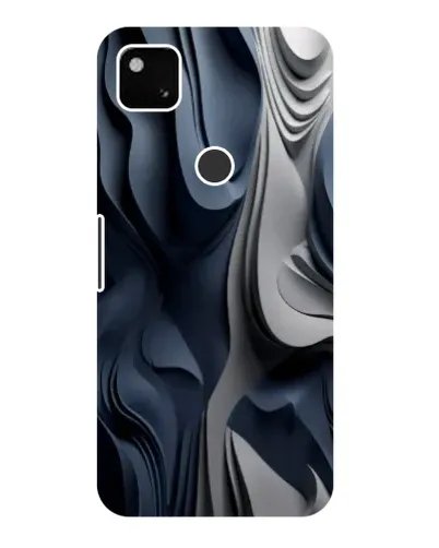 Чехол для Google Pixel 4a с картинкой «Объемные синие складки»
