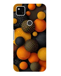 Чехол для Google Pixel 4a с картинкой «Объемные оранжевые сферы»