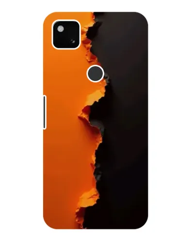 Чехол для Google Pixel 4a с картинкой «Оранжевый разлом»