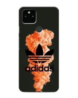 Чехол для Google Pixel 5 с картинкой «Оранжевый дым Adidas»