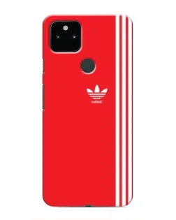 Чехол для Google Pixel 5 с картинкой «Красный минимализм Adidas»