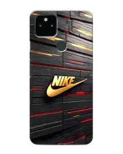 Чохол для Google Pixel 5 з картинкою «Золотий Nike на металі»