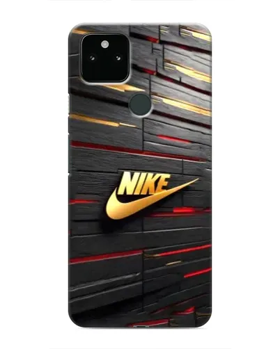 Чохол для Google Pixel 5 з картинкою «Золотий Nike на металі»