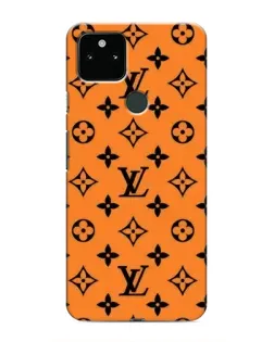 Чехол для Google Pixel 5 с картинкой «Оранжевый стиль LV»