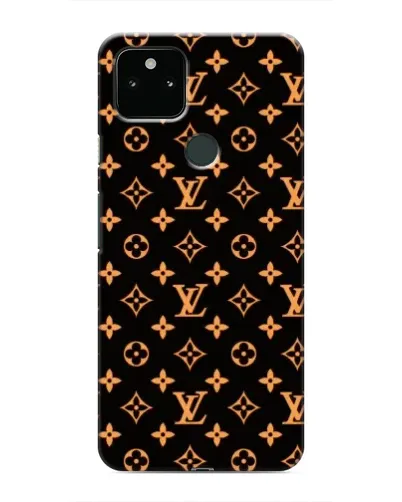Чехол для Google Pixel 5 с картинкой «Золотая монограмма LV»