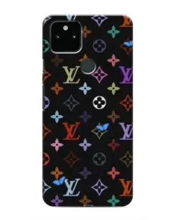 Чехол для Google Pixel 5 с картинкой «Цветная монограмма LV»