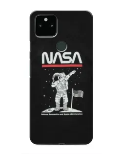 Чехол для Google Pixel 5 с картинкой «NASA — шагаем по Луне»