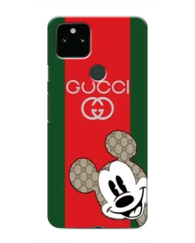 Чехол для Google Pixel 5 с картинкой «Gucci — полосы и Микки»