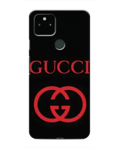 Чехол для Google Pixel 5 с картинкой «Gucci — красный логотип»
