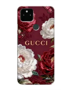 Чохол для Google Pixel 5 з картинкою «Gucci — бордові троянди»