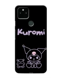 Чехол для Google Pixel 5 с картинкой «Kuromi — черный минимализм»
