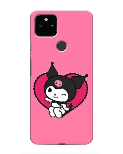 Чехол для Google Pixel 5 с картинкой «Kuromi — любовь в сердце»