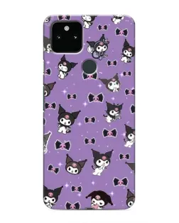 Чехол для Google Pixel 5 с картинкой «Kuromi — паттерн»