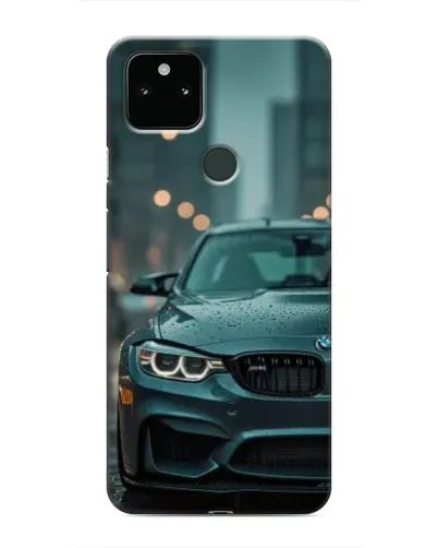 Чехол для Google Pixel 5 с картинкой «BMW в огнях города»