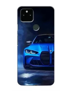 Чохол для Google Pixel 5 з картинкою «Блакитна BMW M4»