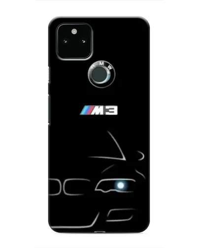 Чехол для Google Pixel 5 с картинкой «Минималистичный принт BMW M3»