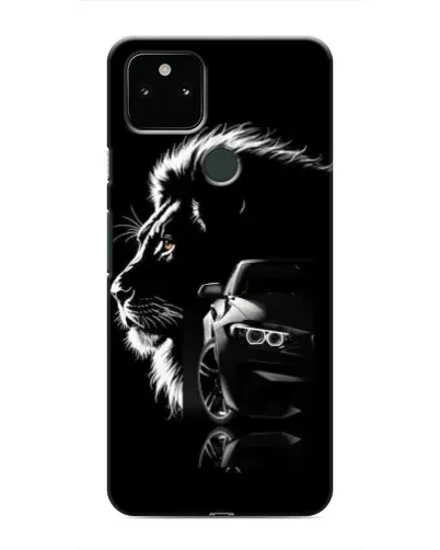 Чехол для Google Pixel 5 с картинкой «BMW и лев»
