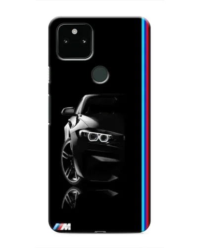Чехол для Google Pixel 5 с картинкой «Силуэт BMW в темноте»