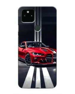 Чохол для Google Pixel 5 з картинкою «Червона BMW на дорозі»