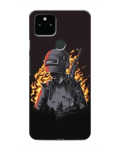Чехол для Google Pixel 5 с картинкой «PUBG — огненный силуэт»