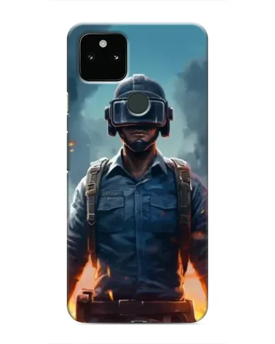 Чехол для Google Pixel 5 с картинкой «PUBG — реалистичный герой»