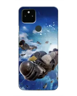 Чехол для Google Pixel 5 с картинкой «Десант PUBG — прыжок»