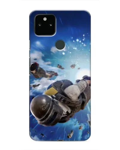 Чехол для Google Pixel 5 с картинкой «Десант PUBG — прыжок»