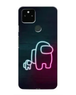Чехол для Google Pixel 5 с картинкой «Among Us неон-арт»