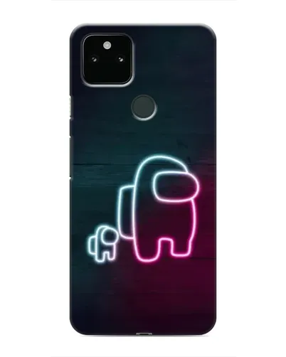Чехол для Google Pixel 5 с картинкой «Among Us неон-арт»