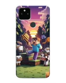 Чехол для Google Pixel 5 с картинкой «Стив на ферме»