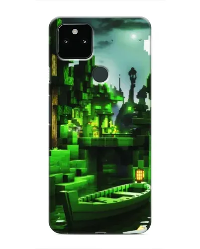 Чехол для Google Pixel 5 с картинкой «Minecraft лесной пейзаж»