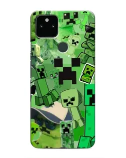 Чехол для Google Pixel 5 с картинкой «Криперы Minecraft»