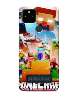 Чехол для Google Pixel 5 с картинкой «Minecraft герои игры»