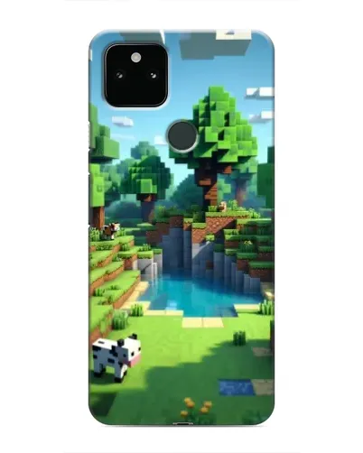 Чехол для Google Pixel 5 с картинкой «Minecraft летний день»