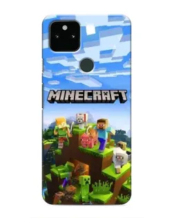 Чехол для Google Pixel 5 с картинкой «Minecraft классический мир»