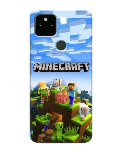 Чехол для Google Pixel 5 с картинкой «Minecraft классический мир»