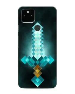 Чехол для Google Pixel 5 с картинкой «Алмазный меч неон»