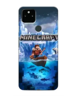 Чехол для Google Pixel 5 с картинкой «Minecraft ледяной мир»